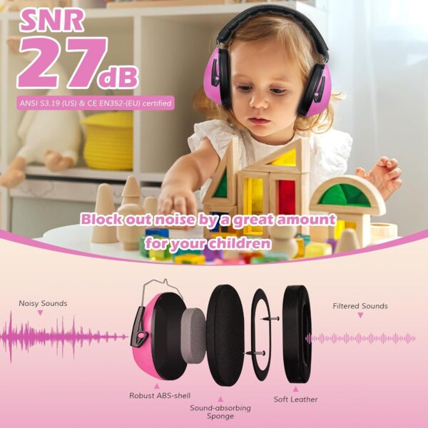 Casque Anti Bruit Enfant Rose 2