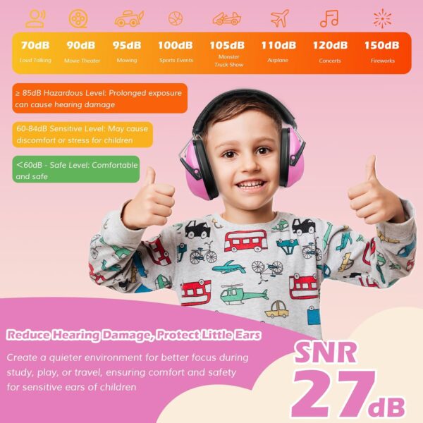 Casque Anti Bruit Enfant Rose 4
