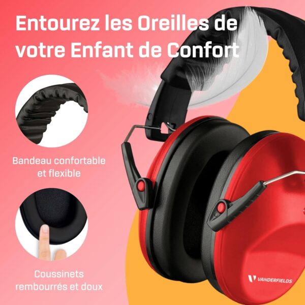 Casque Anti Bruit Enfant Rouge 4