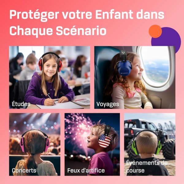 Casque Anti Bruit Enfant Rouge 5