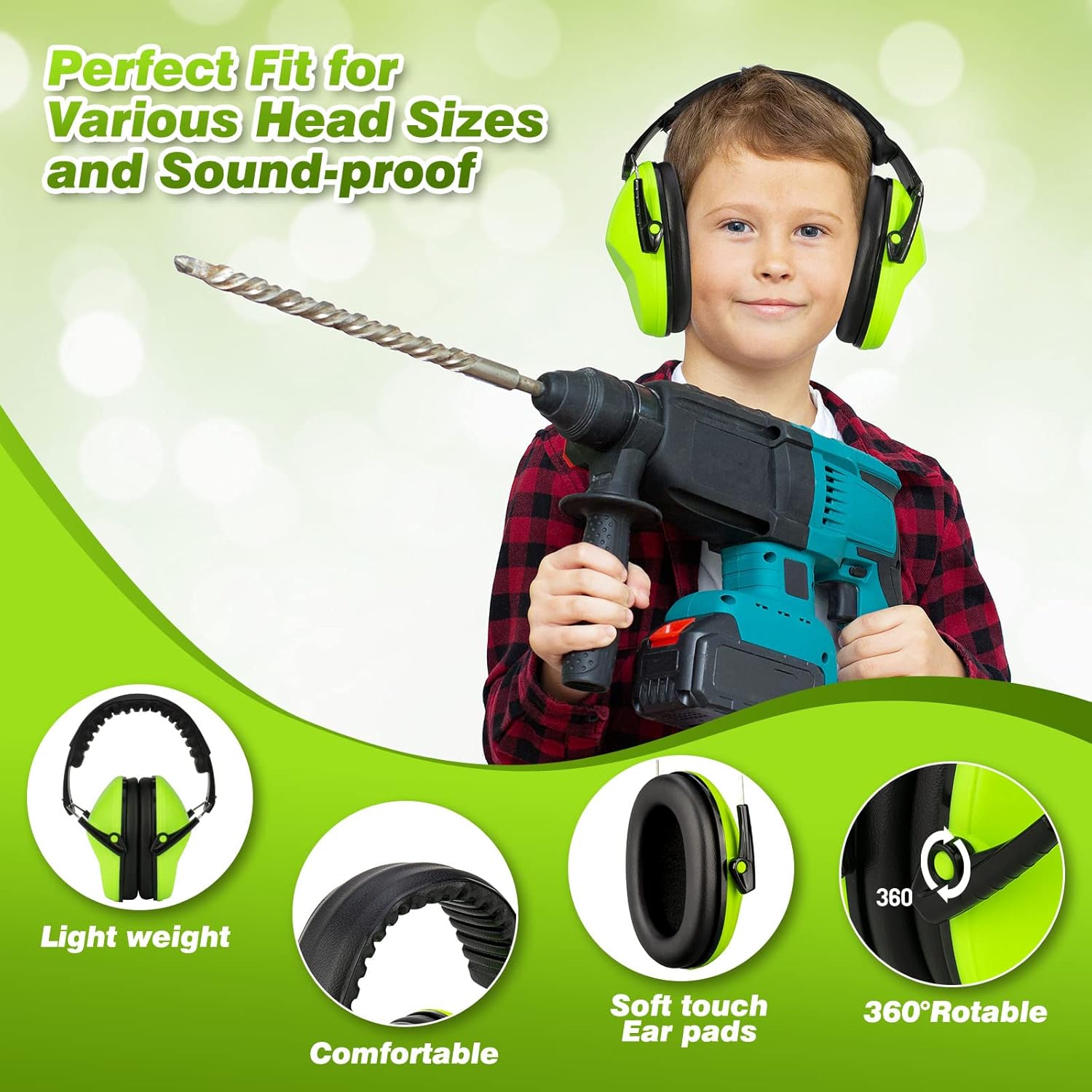 Casque Anti Bruit Flurécent pour Enfant